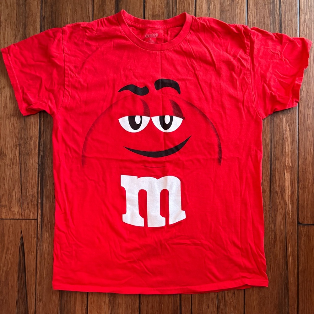 M&M's Halloween Cosplay Costume T-Shirt Red Mens L Worn Once